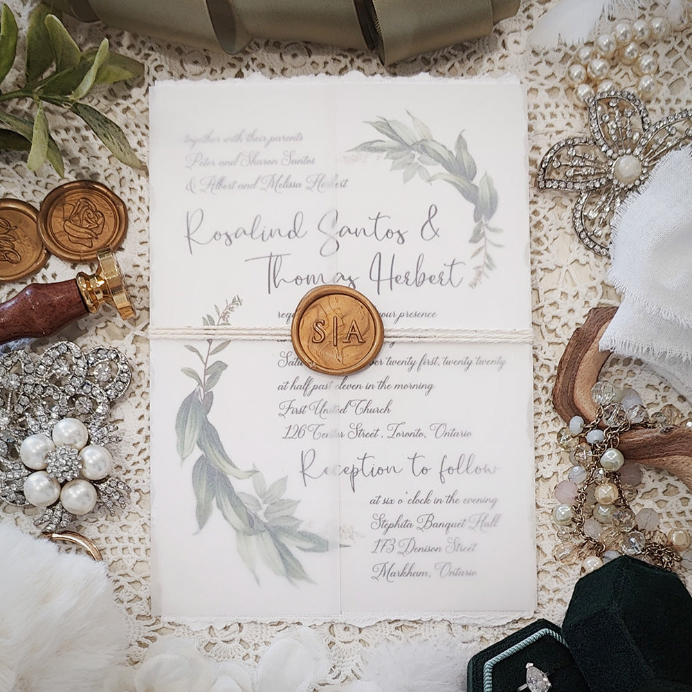 Handmade Paper Wedding Invitation 3801