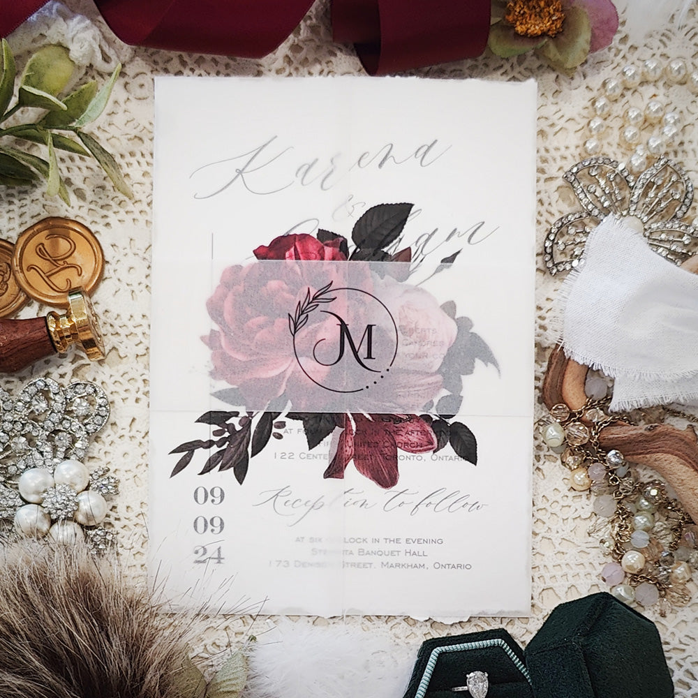 Handmade Paper Wedding Invitation 3808