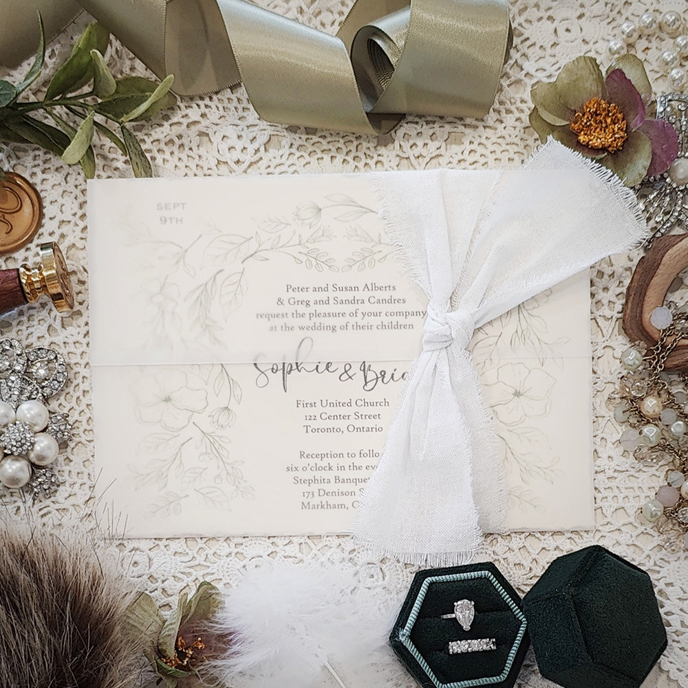 Handmade Paper Wedding Invitation 3811