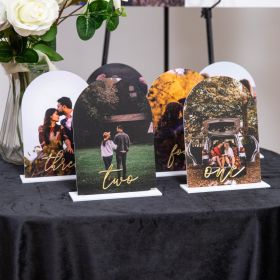 3D Sophisticated Arched Design Photo Table Numbers CT036