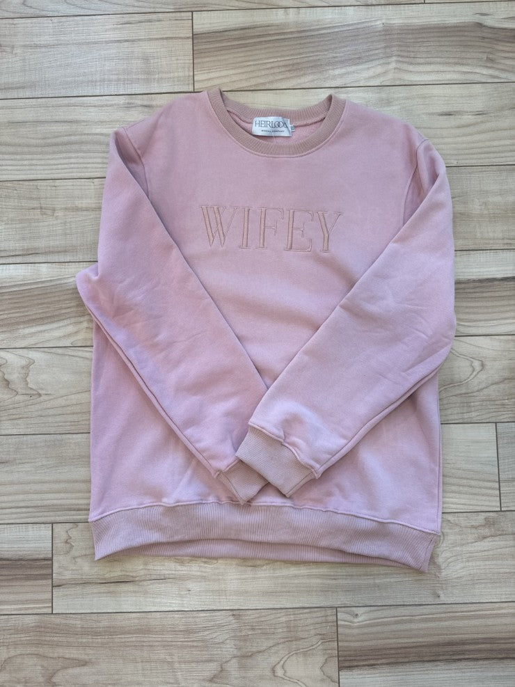 Wifey Embroidered Sweatshirt