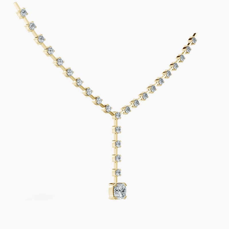 Dangling Cushion Tennis Necklace