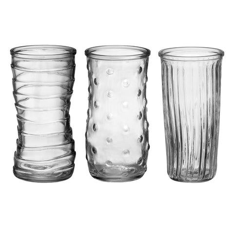 Clear Textured Rose Glass Vase Assortment | 8.5"