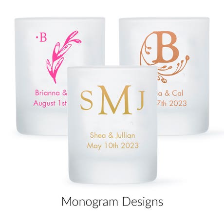 Custom Printed 2.75 oz. Frosted Shot Glass Wedding Favor - Monograms | More Designs