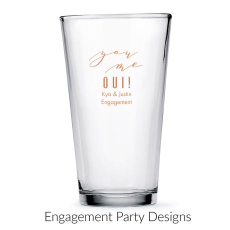 Personalized 16 oz. Pint Glass Wedding Favor - Engagement Party | More Occasions