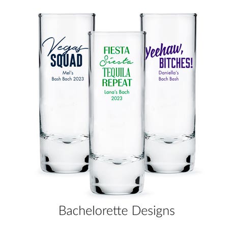 Custom Printed 2.5 oz. Tall Shot Glass Wedding Favor - Bachelorette | More Occasions