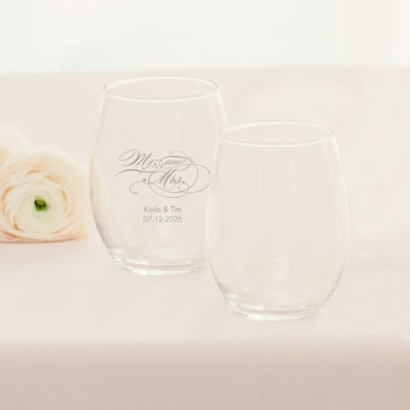 15 oz. Stemless Wine Glass Favor - Blank | Designs Available