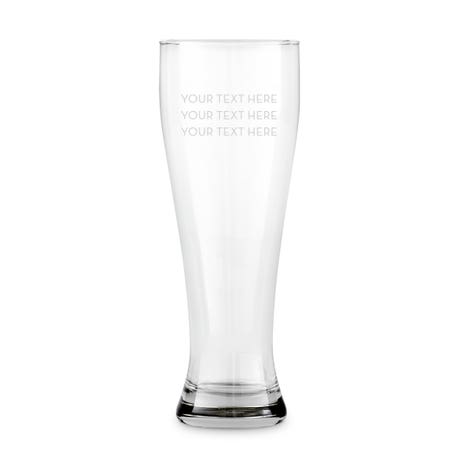 Custom Engraved 22 oz. Pilsner Glass - Custom Text