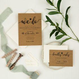 We Do Invitation Printed On Earthly Toned Kraft Paper Swi060