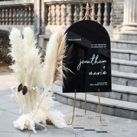 Modern Black Arched Acrylic - Arched Welcome Sign CS063