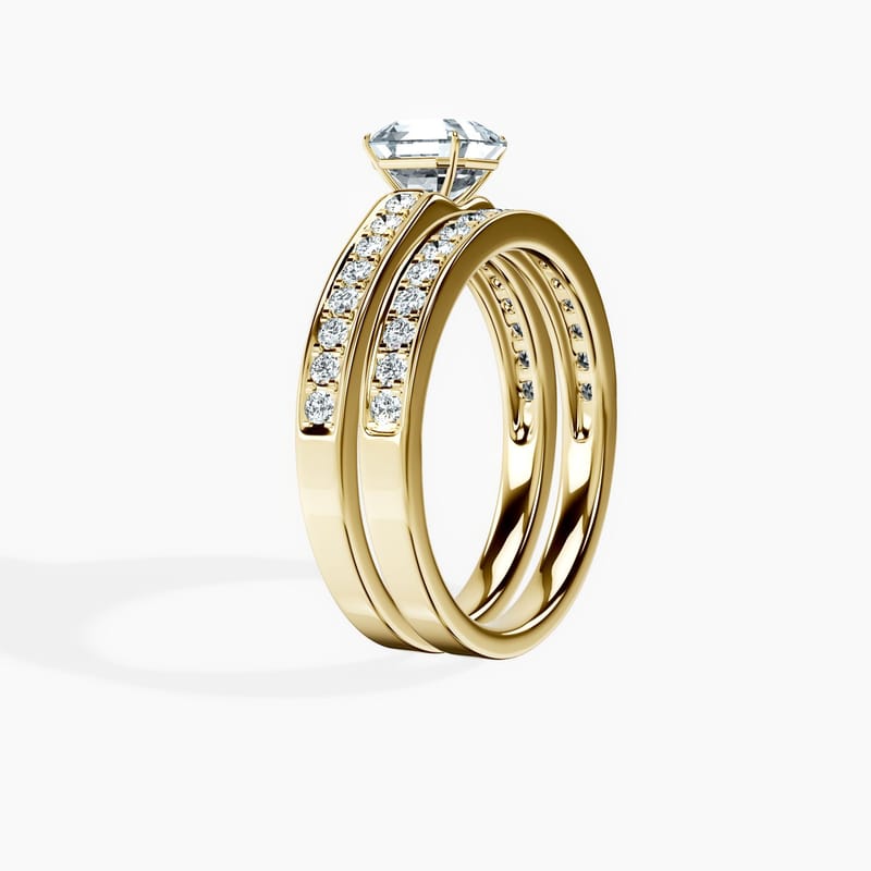 Horizon Pave Asscher Ring