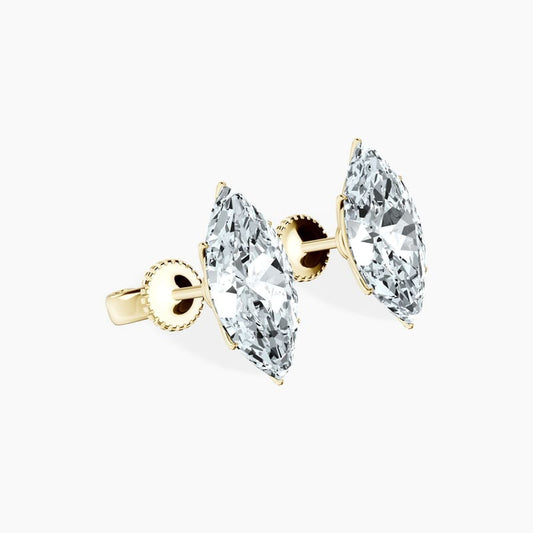6 Prong Marquise Studs
