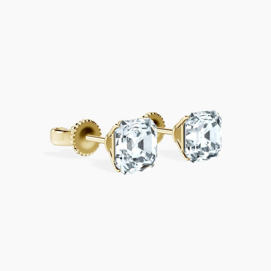 4 Prong Asscher Studs