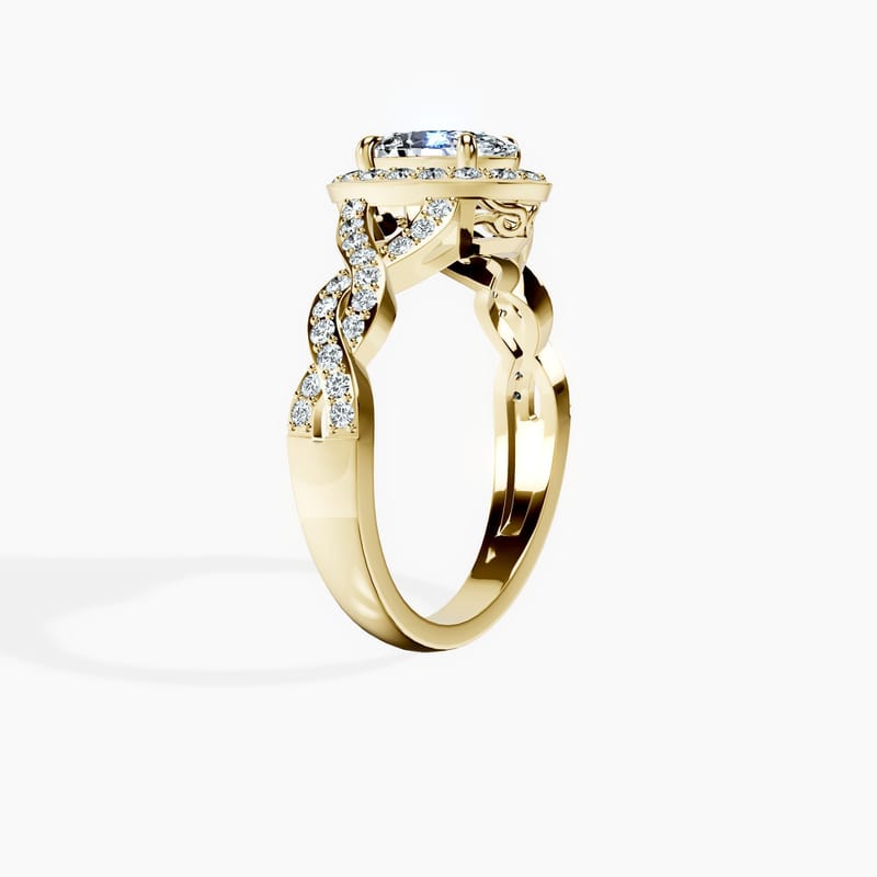 Halo Entwined Oval Ring