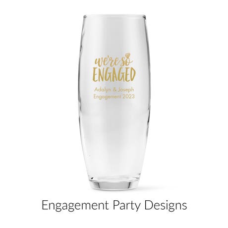 Personalized 9 oz. Stemless Toasting Champagne Flute Wedding Favor - Engagement Party | More Occasions