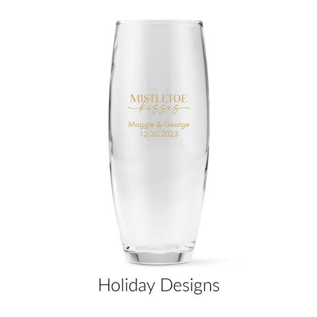 Personalized 9 oz. Stemless Toasting Champagne Flute Favor - Holiday | More Occasions