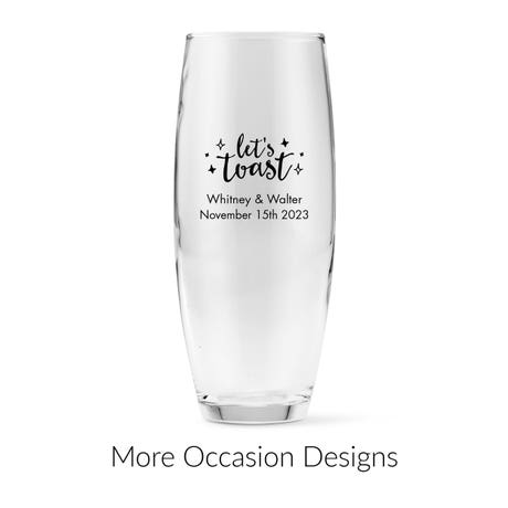 Personalized 9 oz. Stemless Toasting Champagne Flute Favor - More Occasions