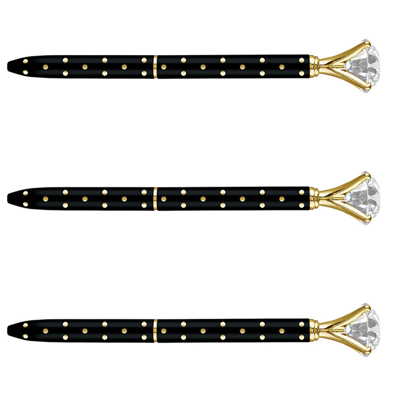 Gem Pens - Black/Metallic Dot