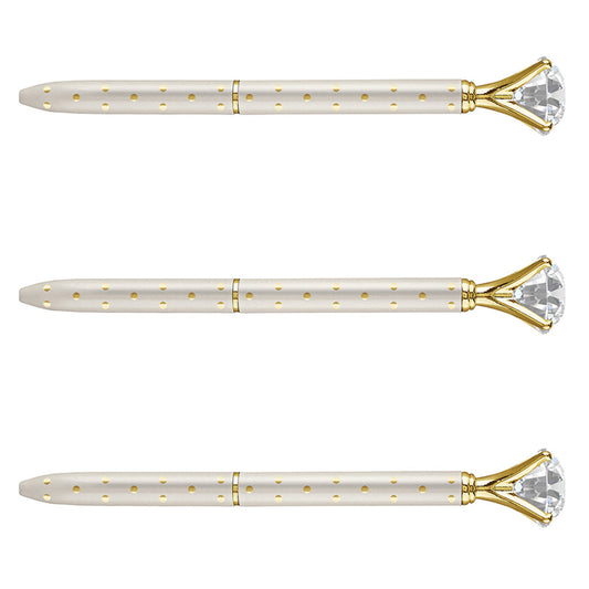 Gem Pens - Ivory/Metallic Dot
