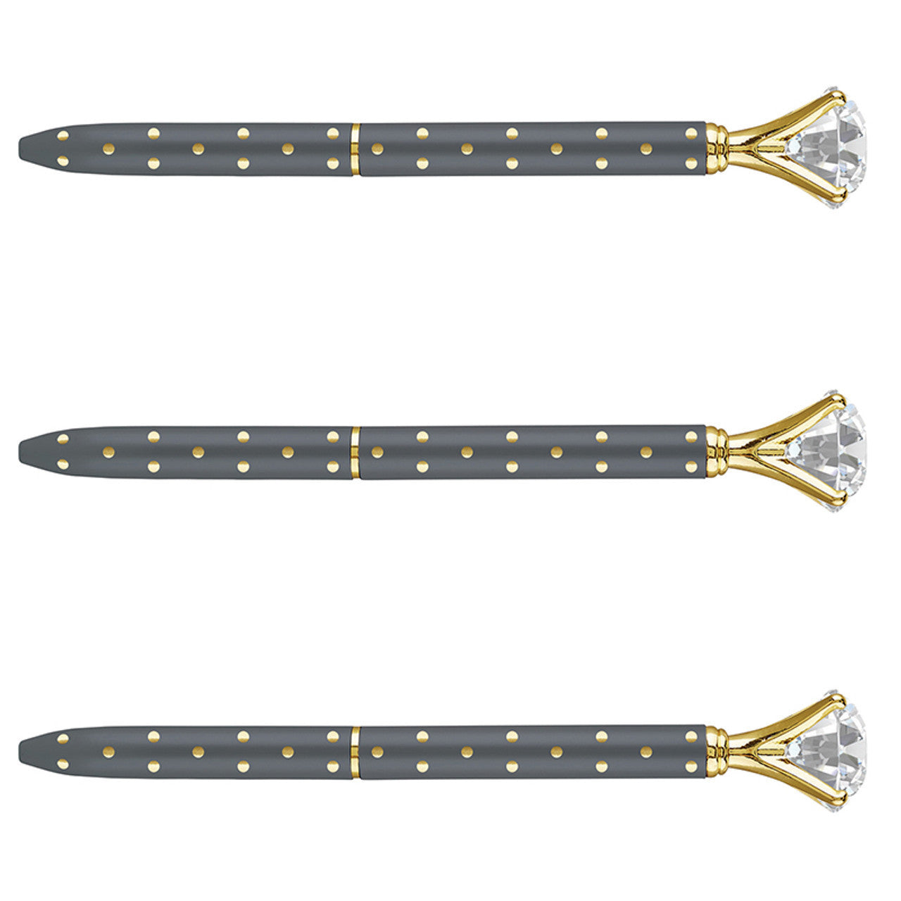Gem Pens - Grey/Metallic Dot