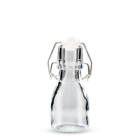 Mini 2 oz. Swing Top Glass Round Bottle Wedding and Party Favor - Set of 6
