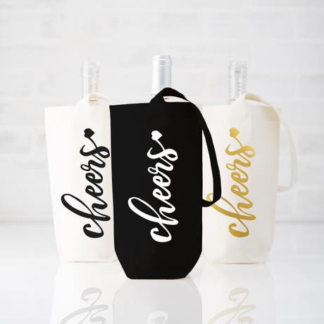 Reusable Wine Bottle Tote Bag - Cheers