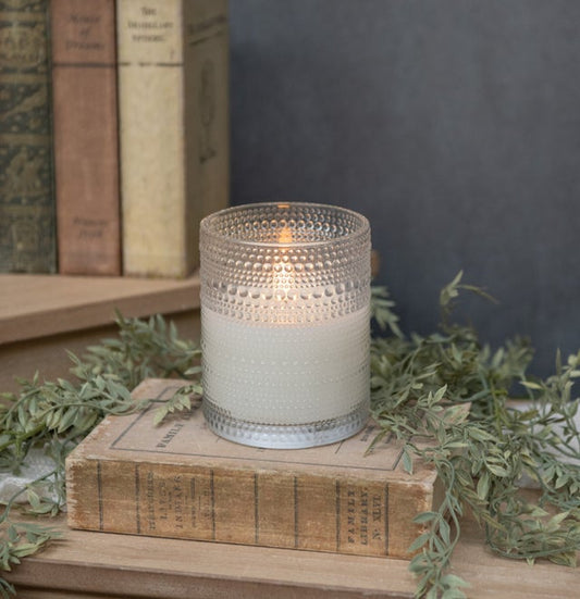 4" Beaded Glass LED Timer Candle