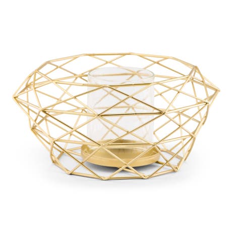 Modern Gold Geometric Metal Table Centerpiece