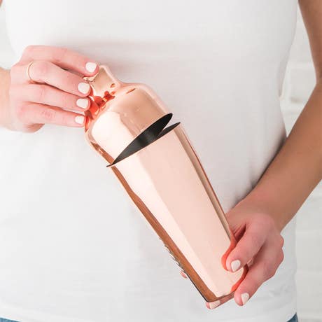 Copper Cocktail Shaker - Initial Monogram - Unique Gift For Him | Her