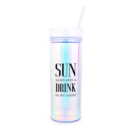 Personalized 17 Oz. Insulated Plastic Drink Tumbler with Lid and Straw - Drink In My Hand
