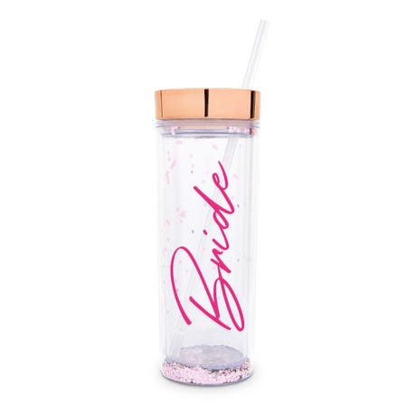 Personalized 17 Oz. Insulated Plastic Drink Tumbler with Lid and Straw - Vegas Bride
