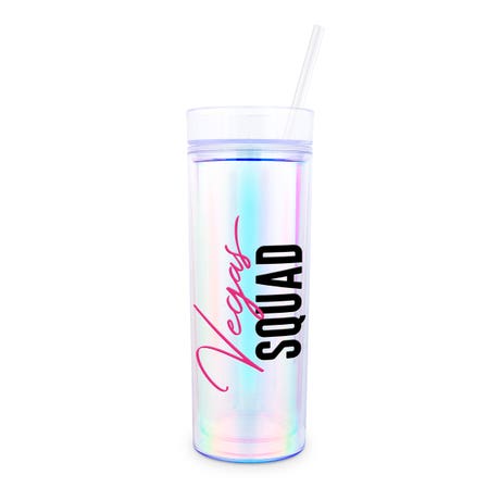 Personalized 17 Oz. Insulated Plastic Drink Tumbler with Lid and Straw - Vegas Squad