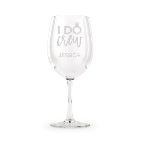 Large Personalized 12 Oz. Stemmed Wine Glass - I Do Crew