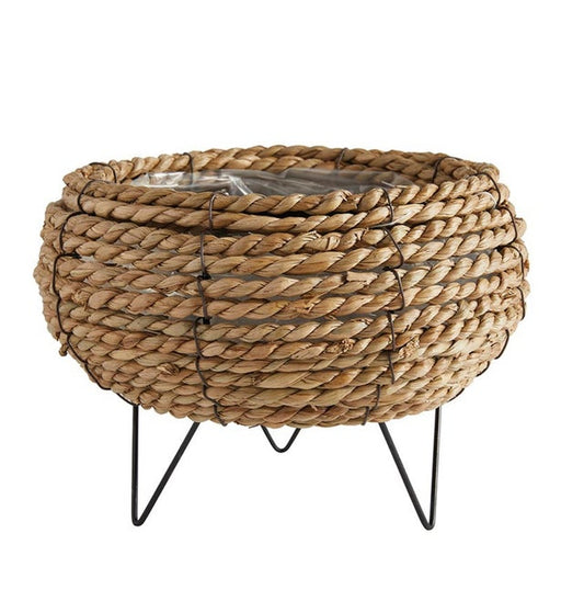 Rattan Lined Wire Hairpin Planter