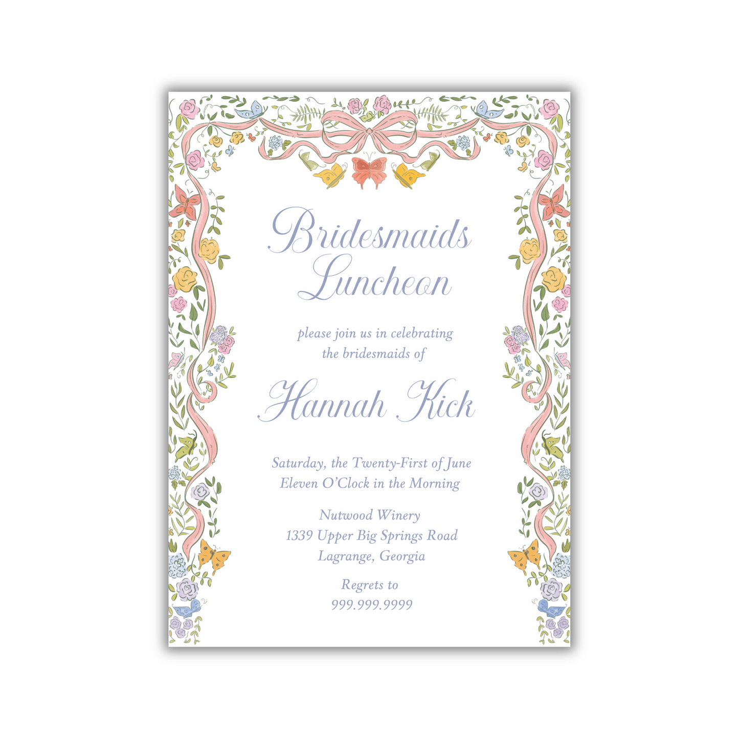 Butterflies and Bridesmaids - Wedding Shower Invite