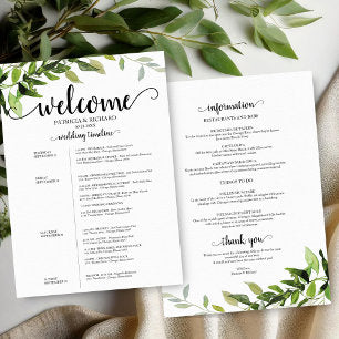 4 Days Wedding Itinerary Elegant Greenery