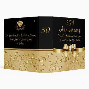 50th Anniversary Photo Album Binder, Personalized 3 Ring Binder