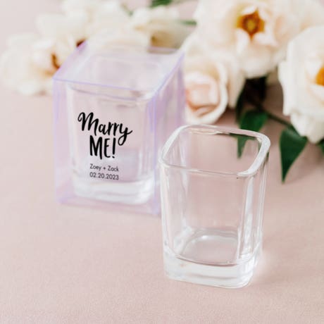 2 oz. Square Shot Glass Wedding, Party and Event Favor - Blank | Designs Available