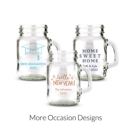 Personalized 4 oz. Mini Mason Jar Shot Glass Favor - More Occasions
