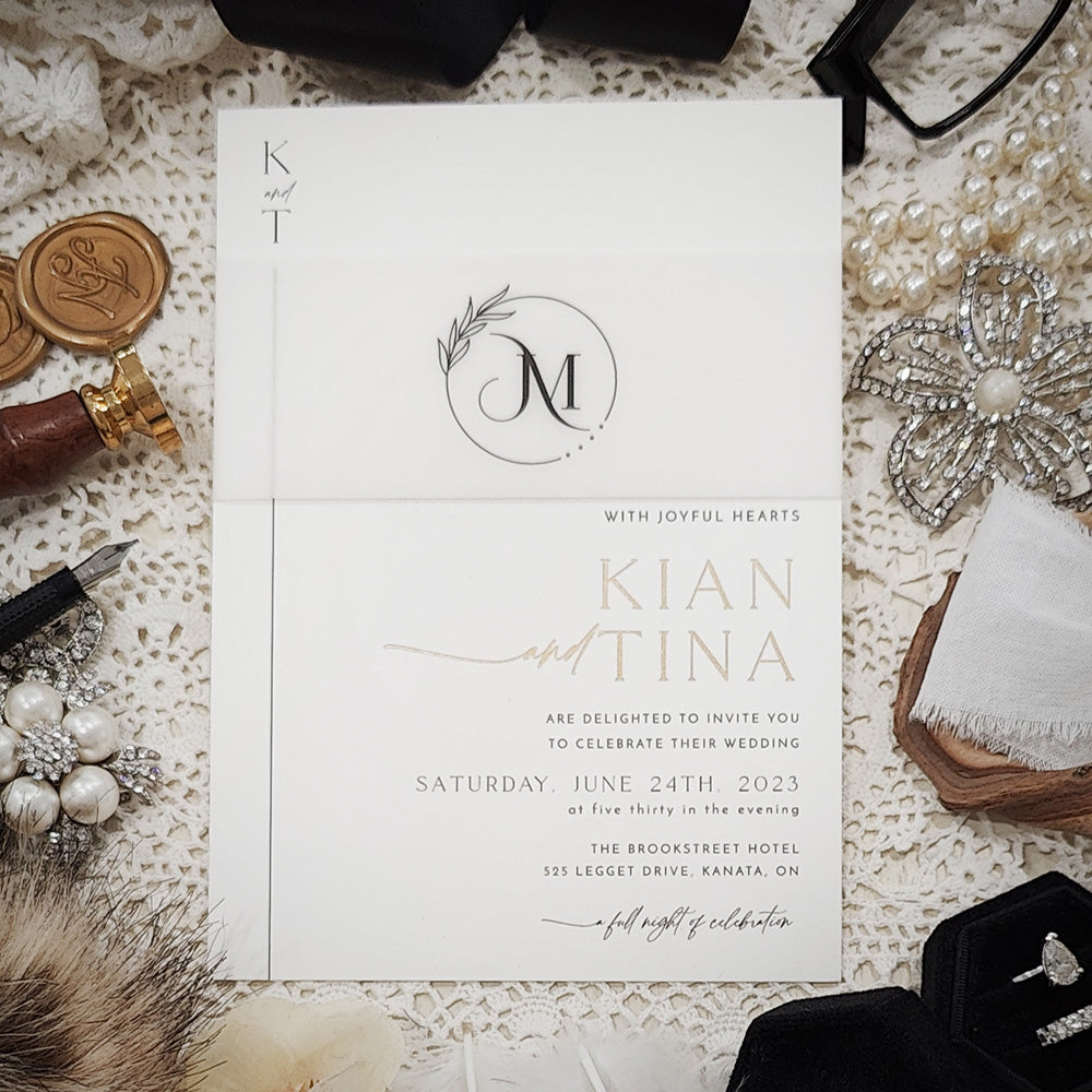 Foil Pressed Wedding Invitation 5204