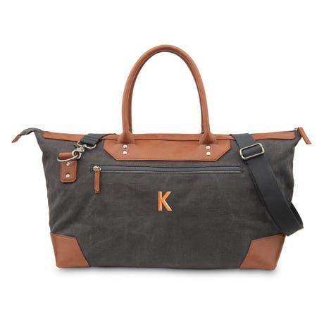 Large Personalized Canvas Weekender Travel Bag - Unique Gift For Him