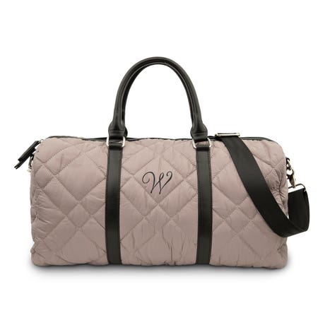 Personalized Quilted Weekender Travel Bag - Mauve