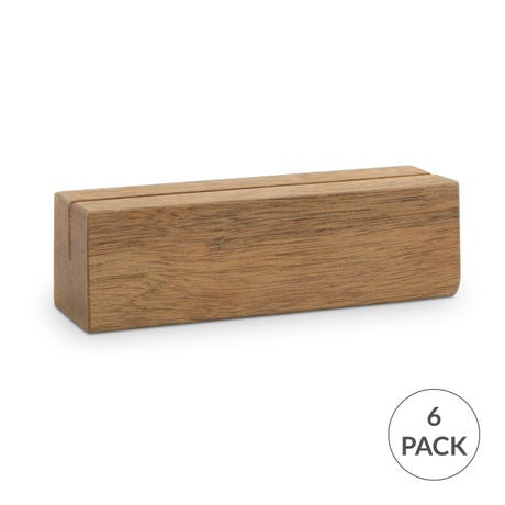 Wood Block Table Sign Holder- Natural - Set of 6