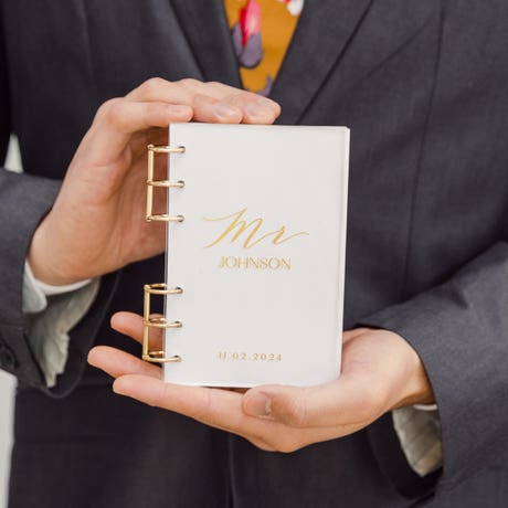 Personalized Clear Acrylic Vow Pocket Notebook - Mr