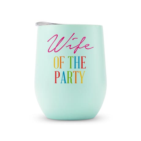 Personalized 12 oz. Stemless Travel Tumbler - Wife of the Party