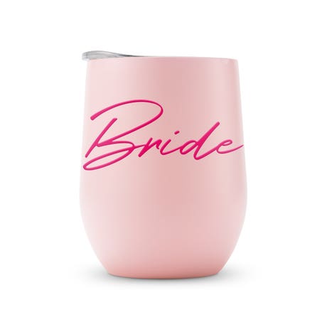 Personalized 12 oz. Stemless Travel Tumbler - Vegas Bride