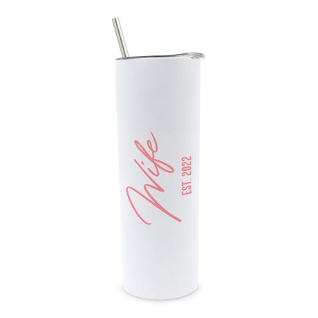 Personalized 22 oz. Tall Insulated Stainless Steel Travel Mug with Lid - Wife