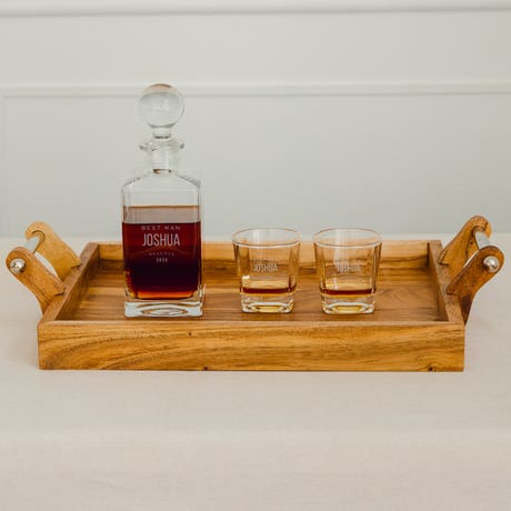 Custom Engraved Whiskey Decanter Gift Set - Groomsman Reserve