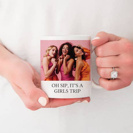 Custom Printed 11 oz. White Ceramic Photo Mug - Simple Tidings - Unique Gift for Her