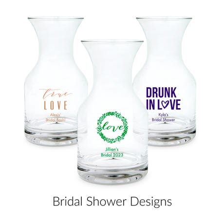 Personalized 5 oz. Individual Glass Wine Carafe Wedding Favor - Bridal Shower | More Occasions